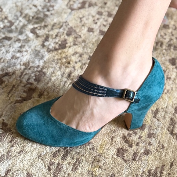 Teal Miss L Fire Suede Heels size 41 - Picture 1 of 6